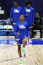 Bronny James participates in the 2024 NBA basketball Draft Combine in Chicago, Tuesday, May 14, 2024. (AP Photo/Nam Y. Huh)