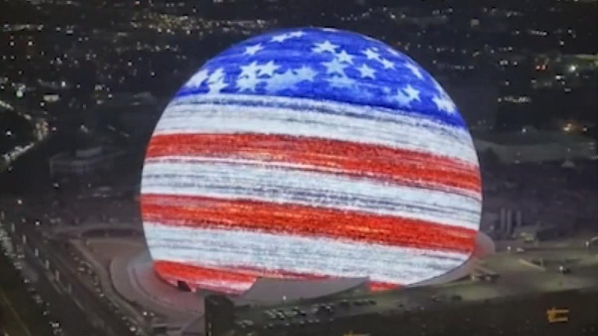 Las Vegas Sphere illuminates in dazzling Fourth of July display