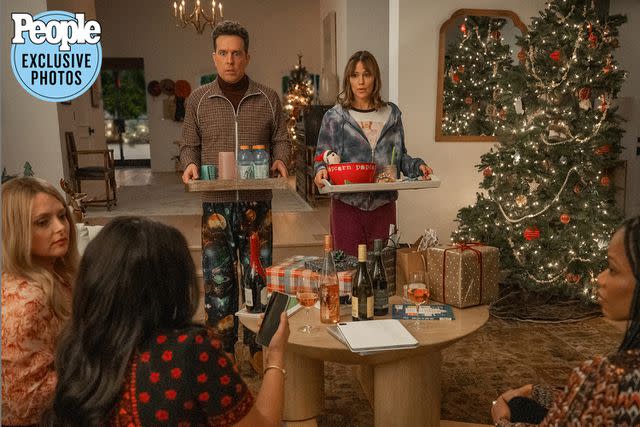 <p>Colleen Hayes/Netflix </p> Ed Helms and Jennifer Garner in Netflix's <em>Family Switch</em> (2023)