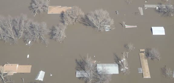 Extreme flooding along the Missouri River.