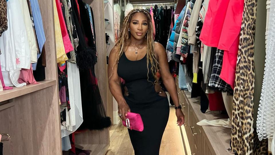 Serena walking in lbd in walk-in closet