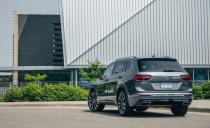 <p>Under the Tiguan's hood is a 184-hp turbocharged 2.0-liter inline-four mated to an eight-speed automatic transmission. Our test car featured Volkswagen's optional 4Motion all-wheel-drive system.</p>