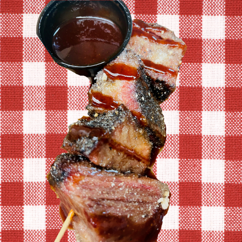 Visit B-Rays BBQ to try Meat Candy On-A-Stick at the 2023 Oklahoma State Fair.