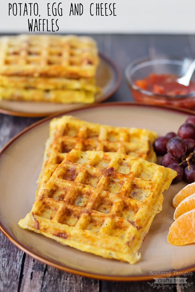 Potato, Egg, and Cheese Waffles