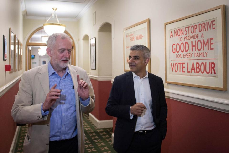 Labour leader Jeremy Corbyn and Sadiq Khan (PA)