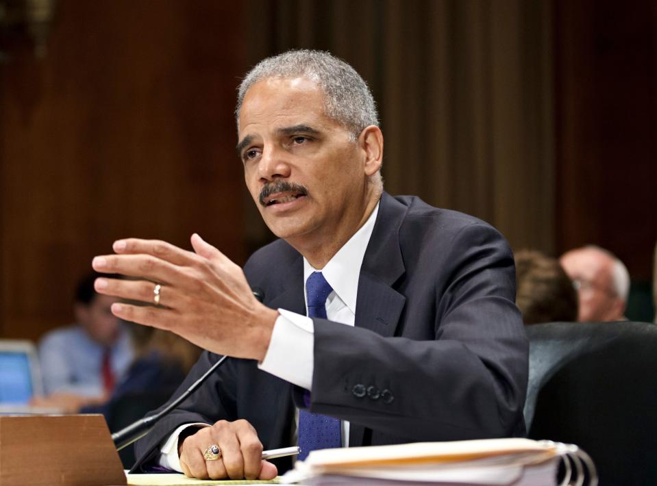 Attorney General Eric Holder testifies June 12, 2012, on Capitol Hill in Washington.