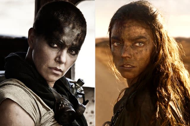 <p>Moviestore/REX/Shutterstock; Warner Bros.</p> From L: Charlize Theron in <em>Mad Max: Fury Road</em> (2015); Anya Taylor-Joy in <em>Furiosa: A Mad Max Saga</em> (2024)