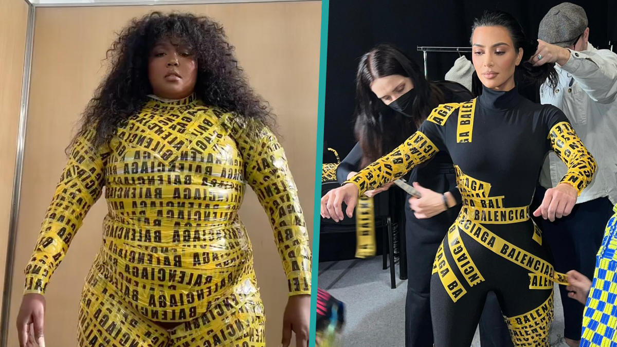 Lizzo Wraps Herself in Same Balenciaga Tape Kim Kardashian Once Wore