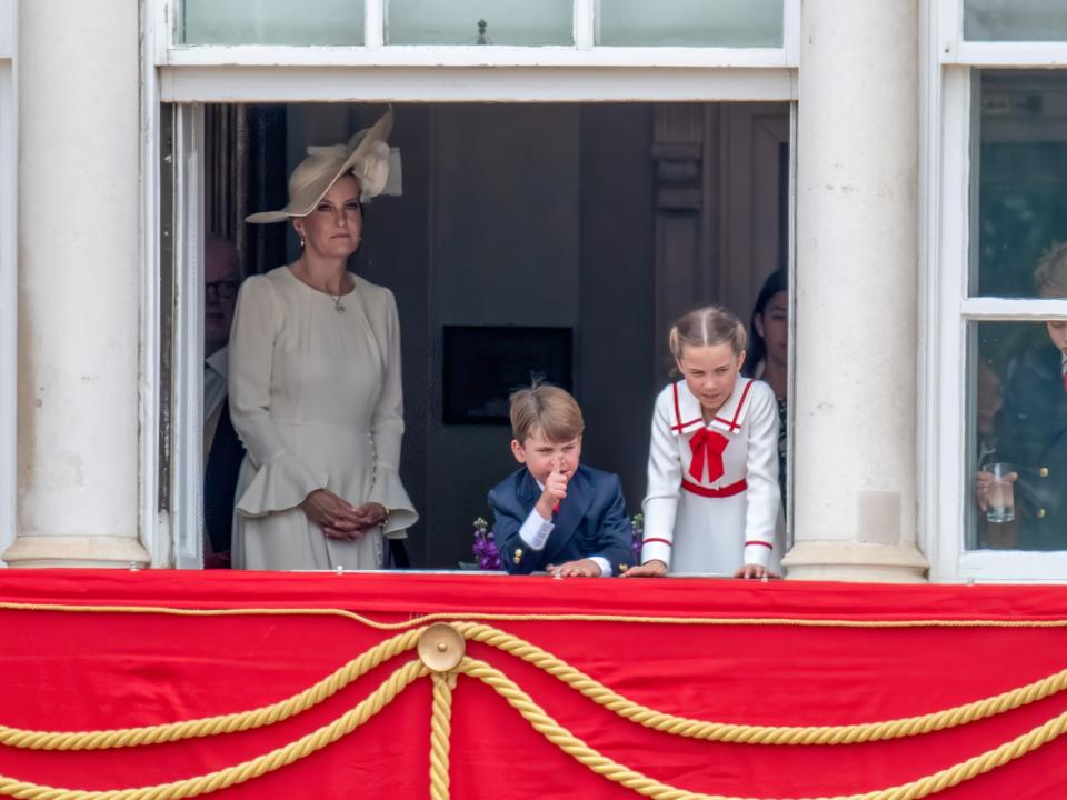 Sophie, Duchess of Edinburgh Prince Louis and Princess Charlotte during the Trooping the Colour ceremony