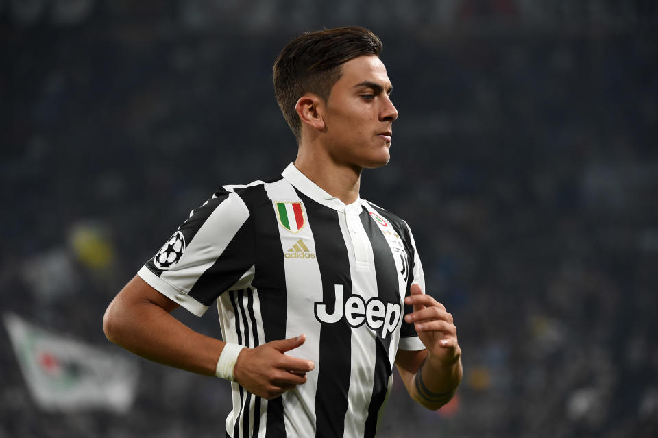 TURIN, ITALY – OCTOBER 18: Paulo Dybala of Juventus in action during the UEFA Champions League group D match between Juventus and Sporting CP at Juventus Stadium on October 18, 2017 in Turin, Italy. (Photo by Pier Marco Tacca/Getty Images)