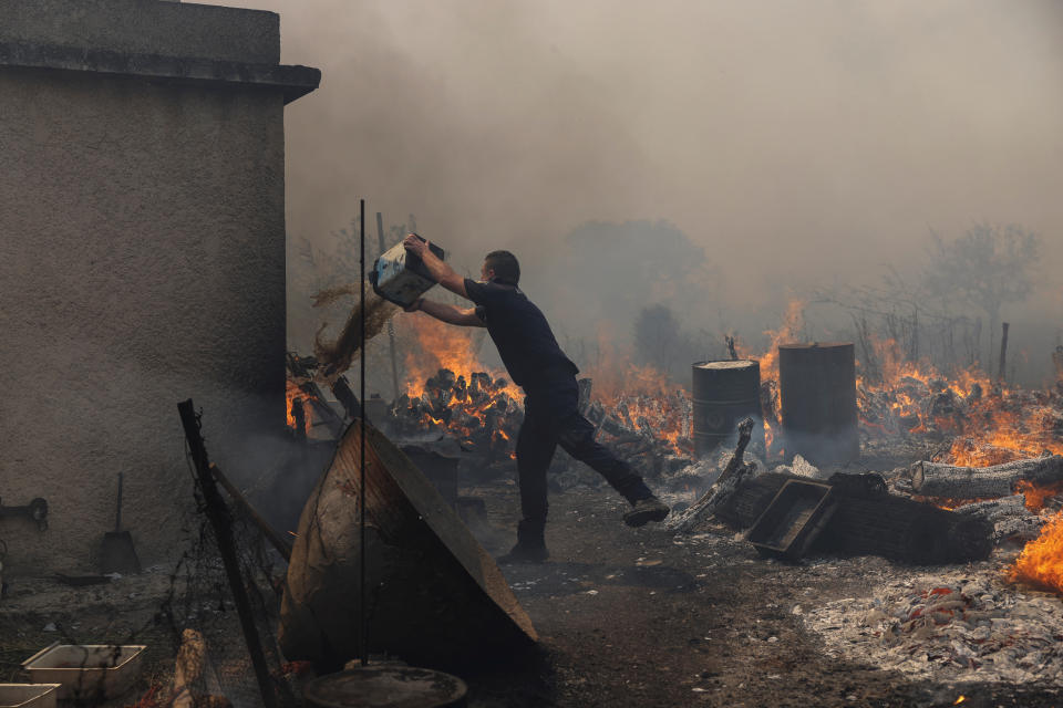 <p>El otro motor económico de la isla es la agricultura, que también se puede ver seriamente dañada por el fuego. Controlar el incendio se antoja una tarea dura ya que Grecia se encuentra en una ola de calor que durará hasta finales de semana en las que las temperaturas podrían llegar a los 42 grados. (Foto: Alexandros Avramidis / Reuters).</p> 