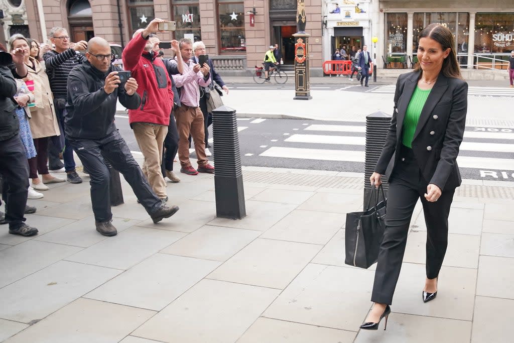 Rebekah Vardy arrives at the Royal Courts Of Justice (PA) (PA Wire)