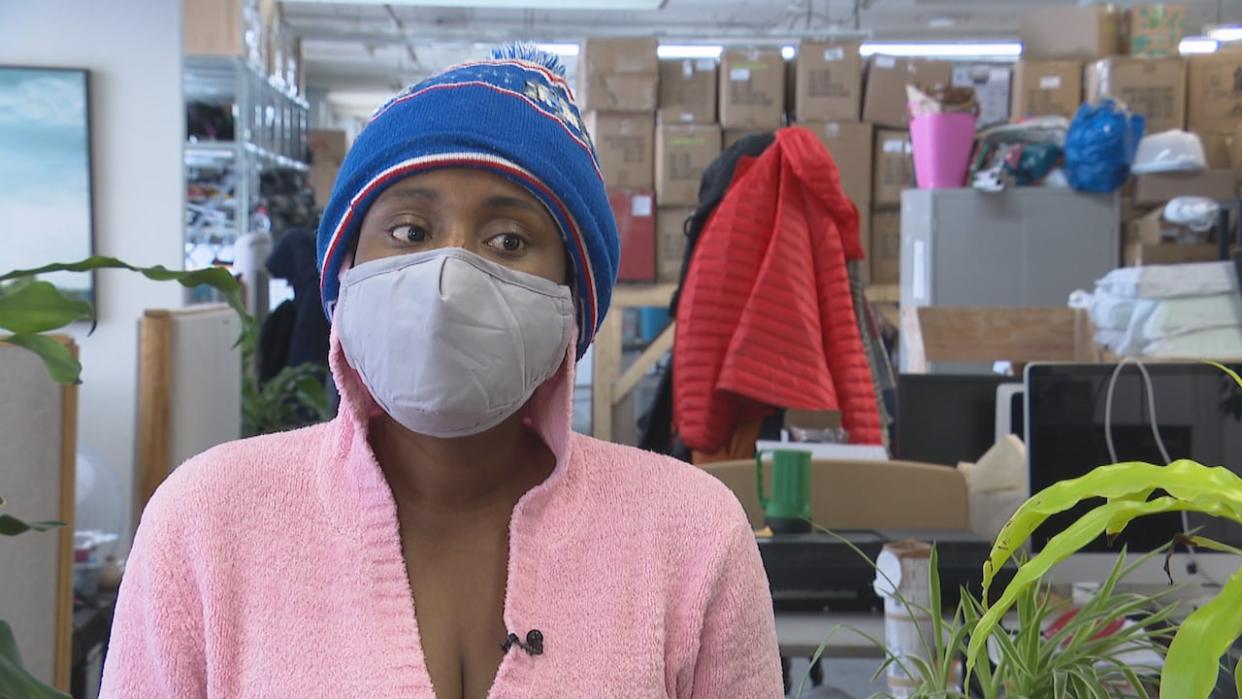 An asylum seeker from Angola, 'Marie' is happy to have found a spot in a subsidized Quebec daycare. But if the province is granted a stay, her daughter will have to leave the daycare as the case makes its way through the appeal process. (CBC - image credit)
