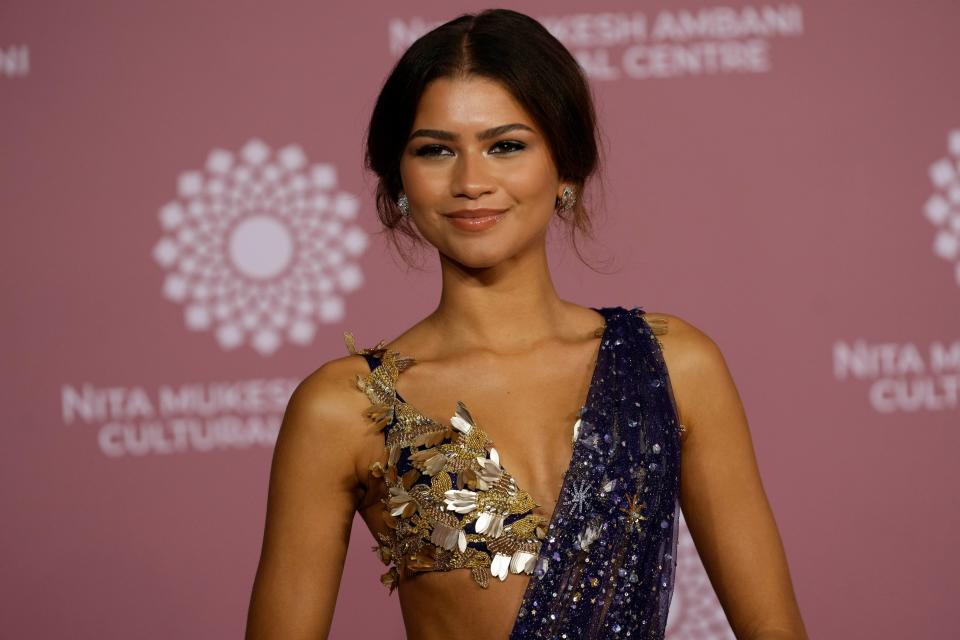 Zendaya is all smiles for the camera.