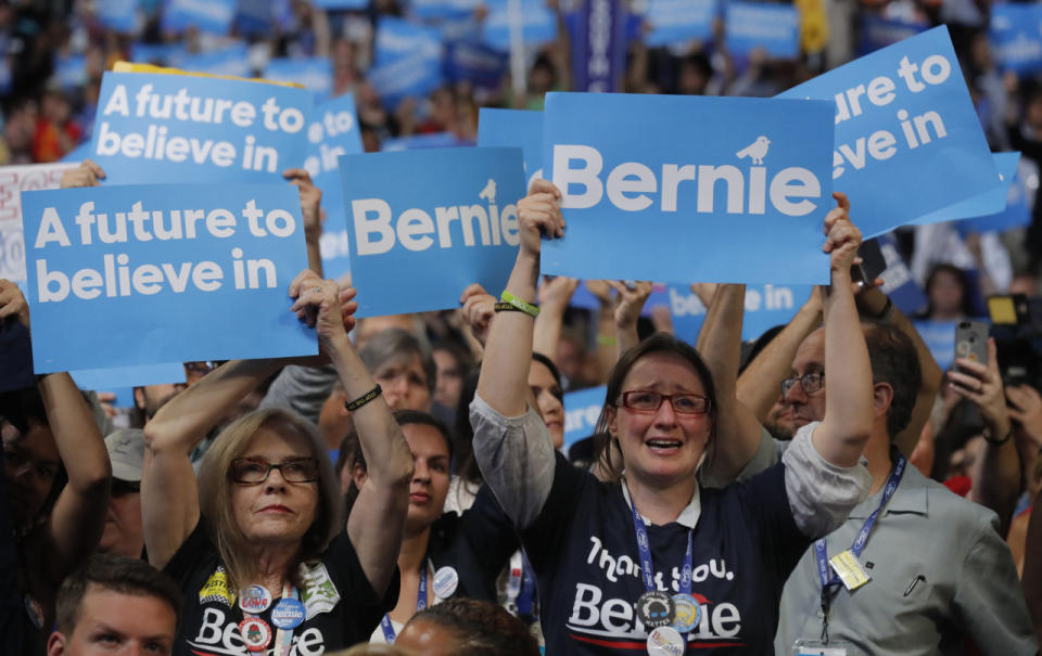 Sanders supporters weep at DNC