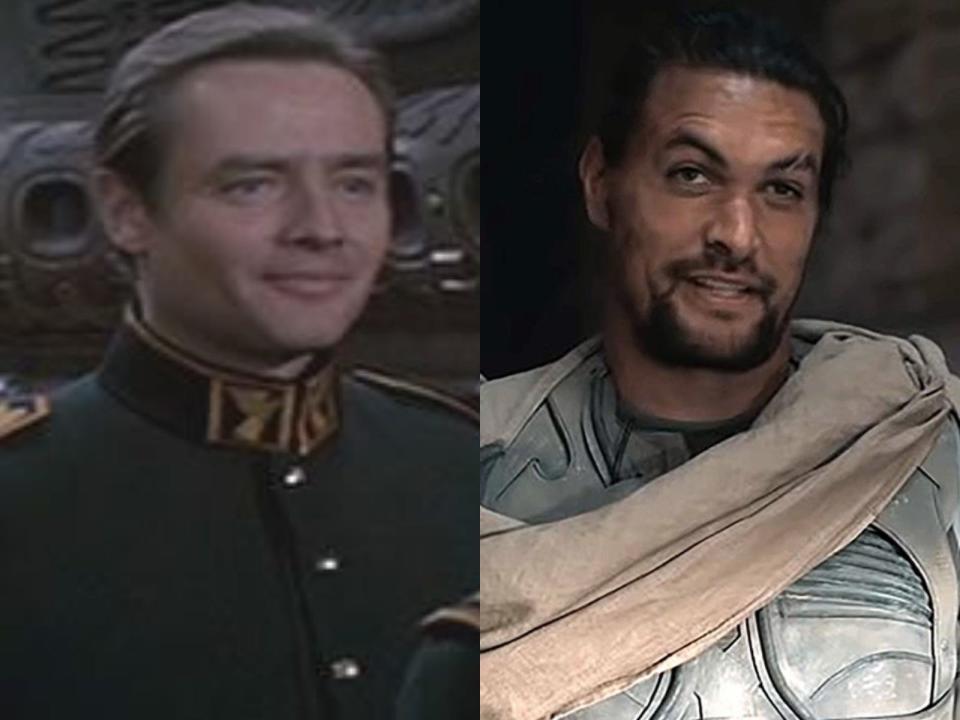 Richard Jordan and Jason Momoa as Duncan Idaho in "dune"