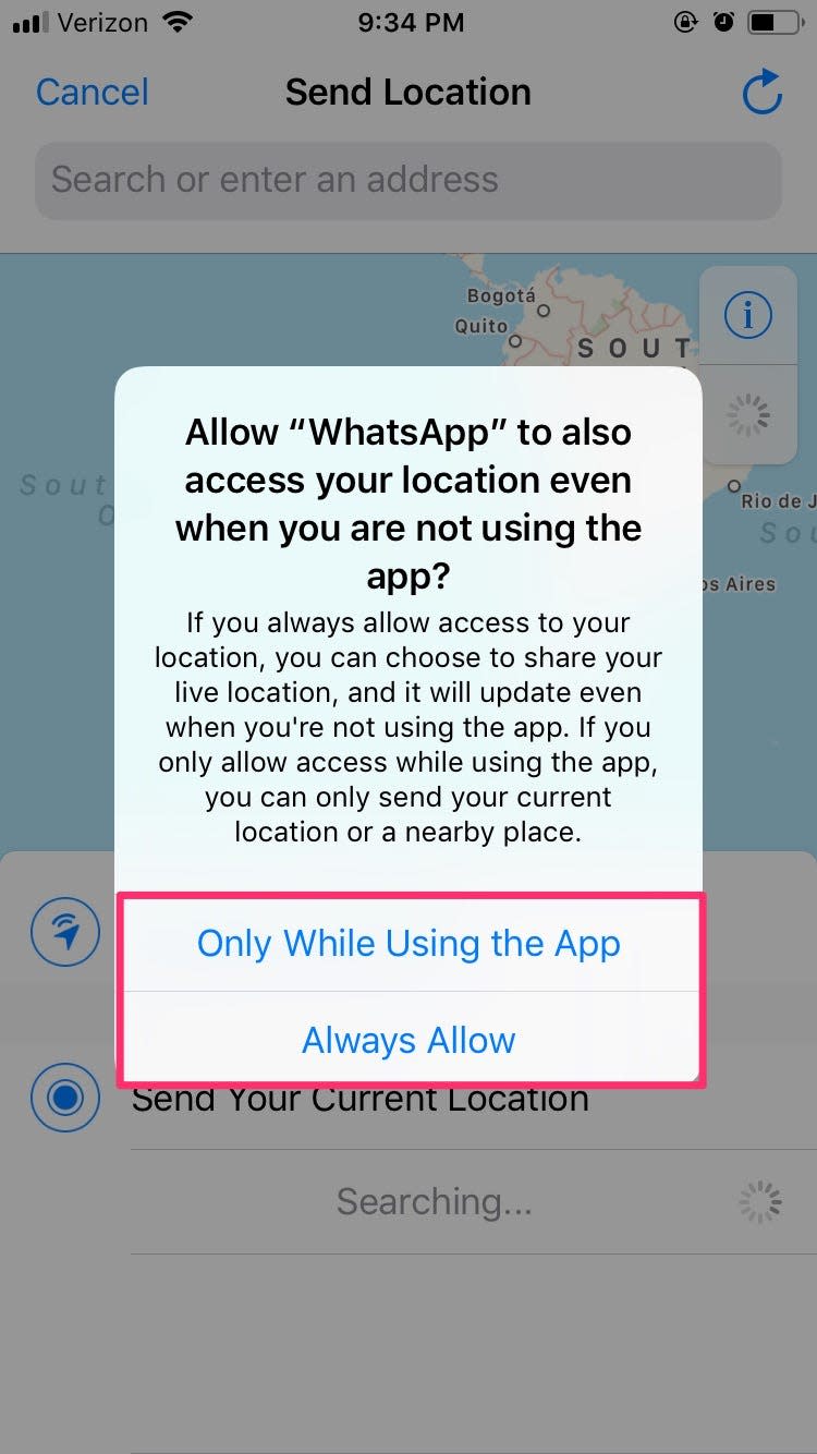 How to share location on WhatsApp