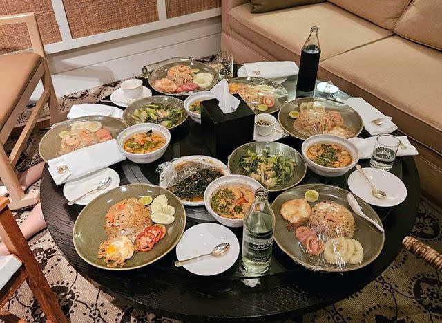 <p>ROYAL THAI POLICE/HANDOUT/EPA-EFE/Shutterstock</p> Food and drink discovered at the scene