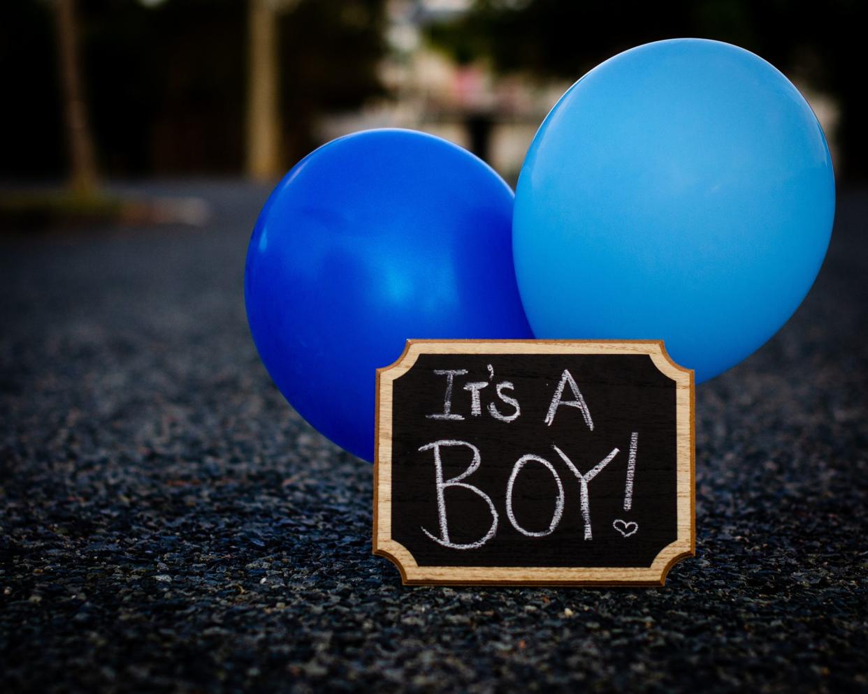 Baby boy gender reveal announcement