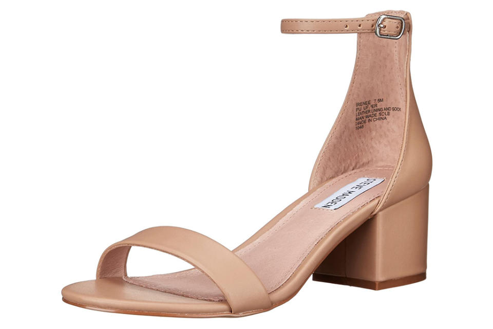 nude sandals, sandals, block heel, steve madden