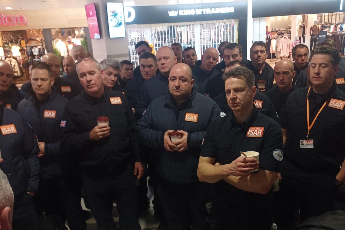 A group of 12 firefighters from International Search and Rescue who are joining a UK-wide team travelling to Turkey to assist with the rescue effort following an earthquake (London Fire Brigade/PA) (PA Media)