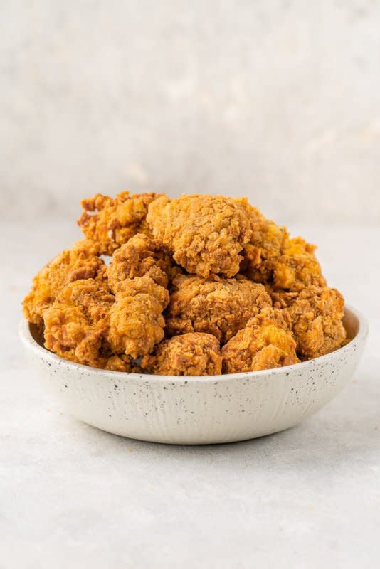 <p>Sweet and Simple Living</p><p>You won't believe it until you try it for yourself! </p><p><strong>Get the recipe: </strong><a href="https://sweetsimplevegan.com/2020/07/vegan-kfc-fried-chicken/?utm_medium=social&utm_source=pinterest&utm_campaign=tailwind_tribes&utm_content=tribes&utm_term=1099102070_53070276_381411" rel="nofollow noopener" target="_blank" data-ylk="slk:Vegan KFC Fried Chicken (Copycat);elm:context_link;itc:0;sec:content-canvas" class="link "><strong>Vegan KFC Fried Chicken (Copycat)</strong></a></p>