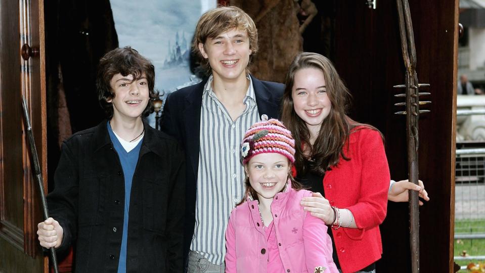 Skandar Keynes (Edmund), William Moseley (Peter), Georgie Henley (Lucy), and Anna Popplewell (Susan), 2005