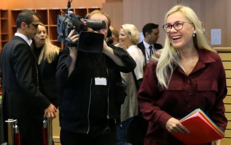 European Energy Commissioner-designate Kadri Simson of Estonia attends her hearing before the European Parliament in Brussels