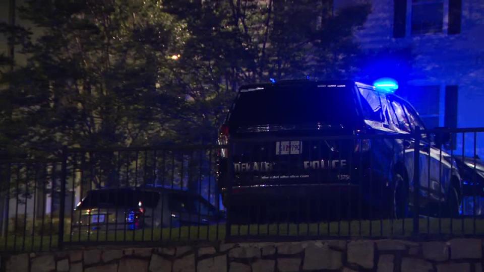 <div>DeKalb County police investigate a 5-year-old hit by the car at an apartment complex off Flat Shoals Road on April 23, 2024.</div> <strong>(FOX 5)</strong>
