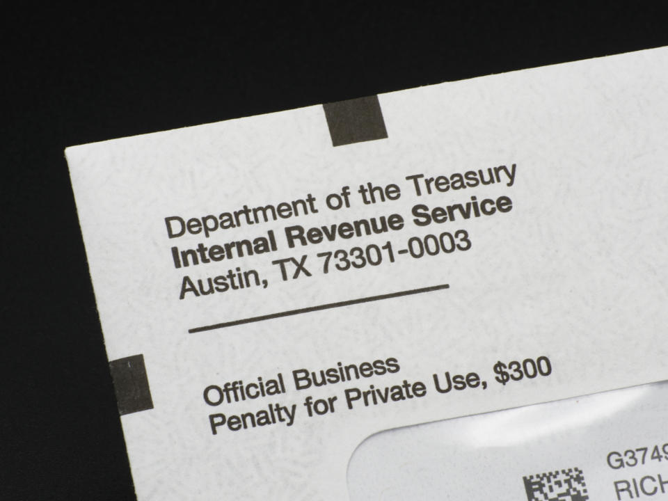 Text on document: "Department of the Treasury, Internal Revenue Service, Austin, TX 73301-0003. Official Business, Penalty for Private Use, $300."