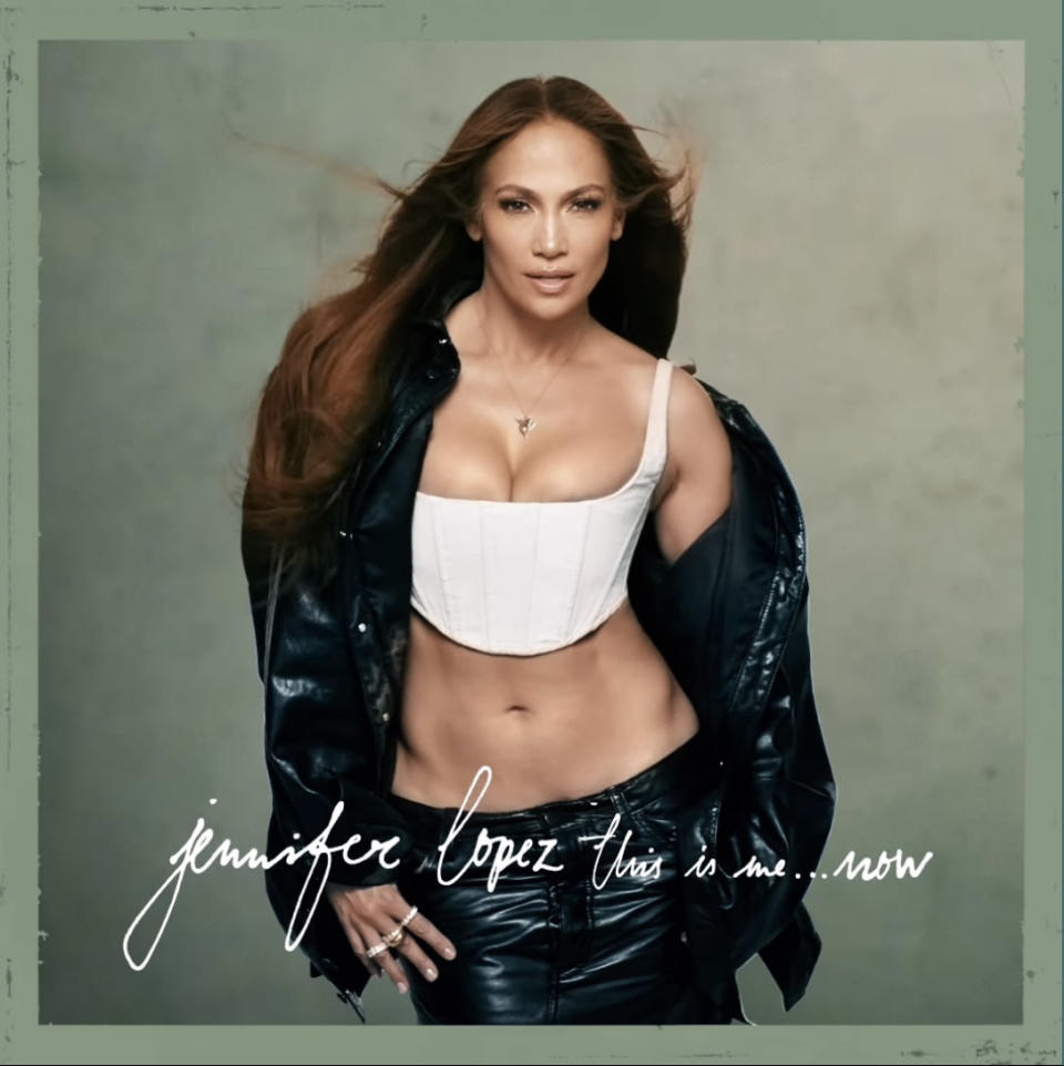 <div class="inline-image__caption"><p>Jennifer Lopez's <em>This Is Me...Now</em> album cover.</p></div> <div class="inline-image__credit">Jennifer Lopez</div>