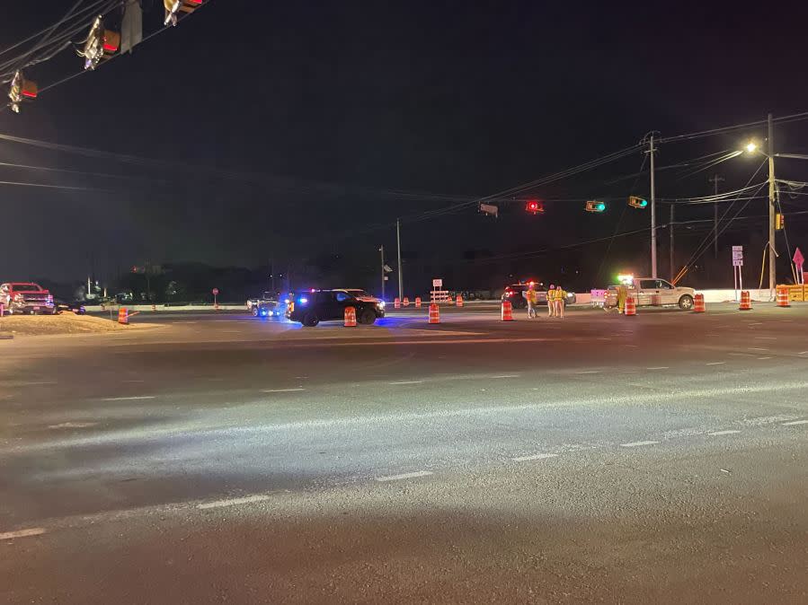 1 dead in crash on Highway 290 early the morning of Feb. 14, 2024 (KXAN Photo/Lauren Ryan)