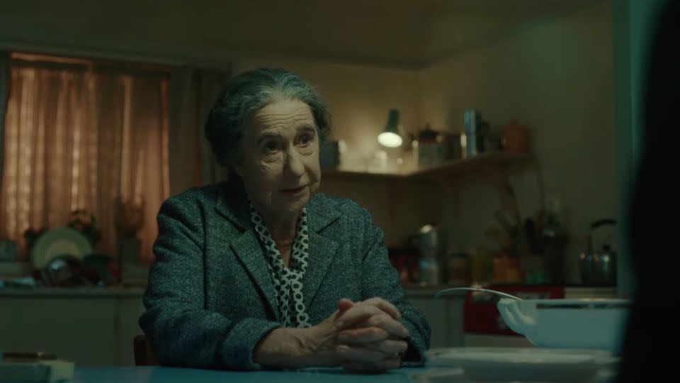 Helen Mirren as Israeli prime minister Golda Meir in the movie "Golda." - From Bleecker Street