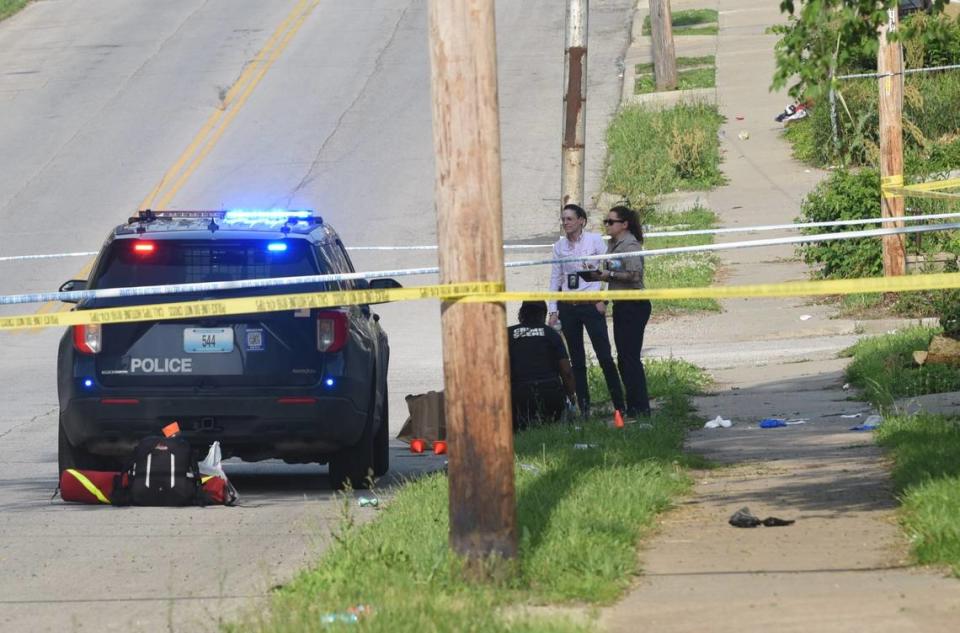 Kansas City police were investigating after two gunshot victims were found at 39th Street and Benton Boulevard and 39th Street and Chestnut Avenue on Monday afternoon. One gunshot victim, a man, died of his injuries, police said.