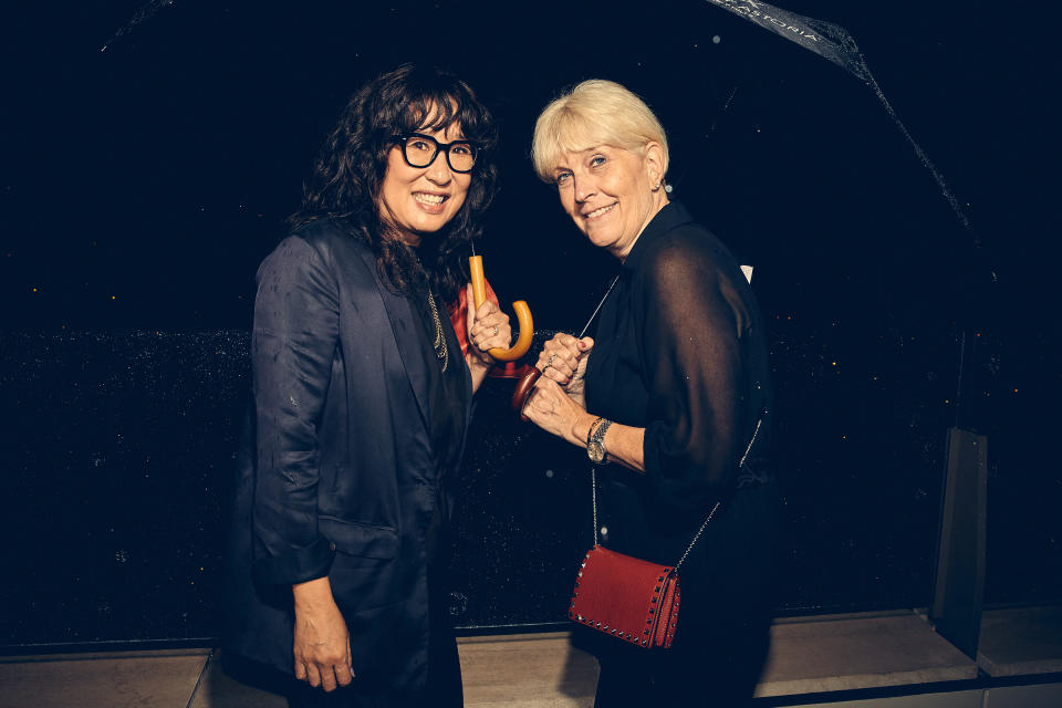 Sandra Oh and UTA’s Nancy Gates attend the UTA party.