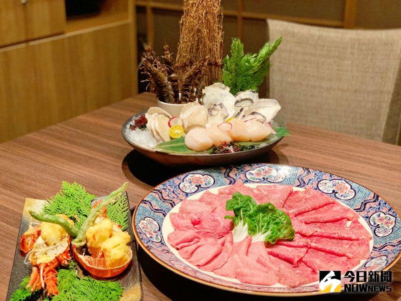 ▲海鮮盤也很驚人，看得到2L生食級日本干貝，還有日本空運生蠔、鮑魚、新鮮草蝦。（圖／記者陳美嘉攝）