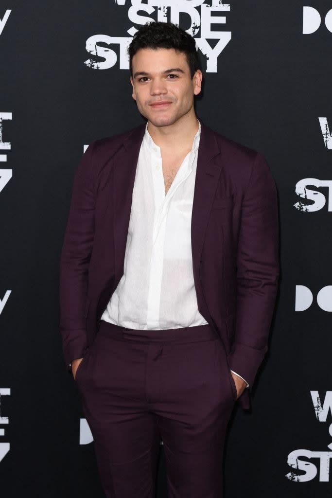 Josh Andres Rivera arrives for the premiere of Steven Spielberg's "West Side Story" at the El Capitan Theatre