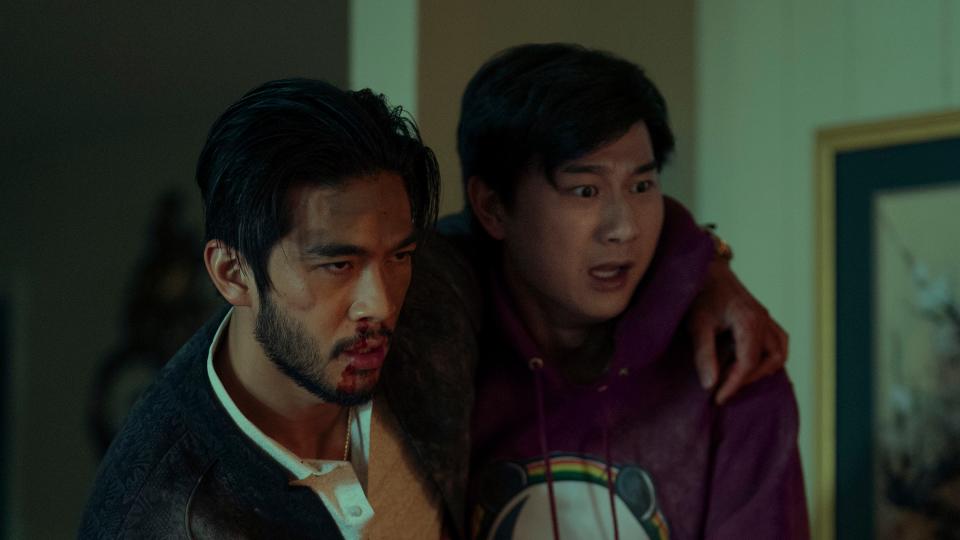 Justin Chien as Charles Sun and Sam Song Li as Bruce Sun in The Brothers Sun. (Netflix)