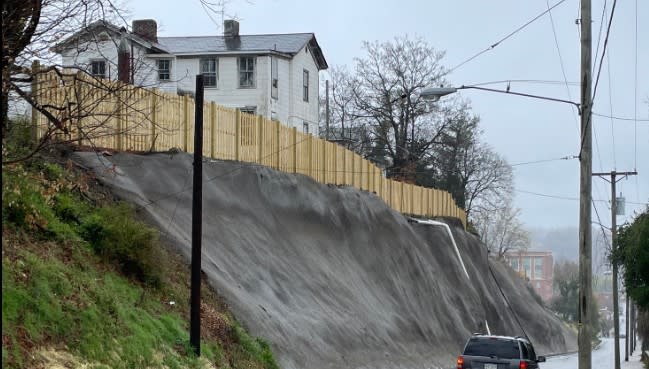 12th Street is now reopened for traffic with a new retaining wall. (Photo Courtesy: City of Lynchburg)