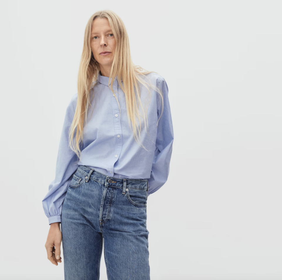 The Organic Cotton Prep Shirt in Light Blue (Photo via Everlane)