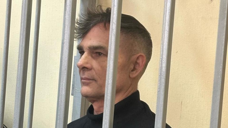 PHOTO: David Barnes appears in a courtroom for sentencing, Feb. 13, 2024, in Moscow.<p>(Anastasia Bagaeva/ABC News)