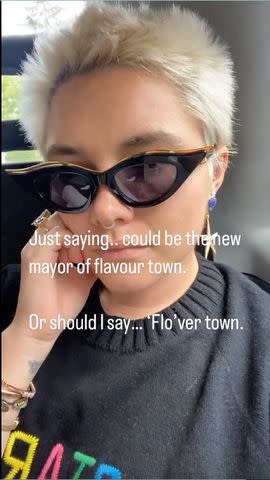 <p>florencepugh/Instagram</p> Florence Pugh's blonde pixie