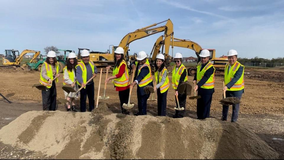 Elk Grove city officials break ground Friday on the planned affordable housing site for Pardes Apartments at 8310 Poppy Ridge Road.