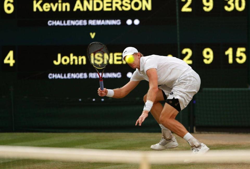 Kevin Anderson reaches for a forehand (Reuters)