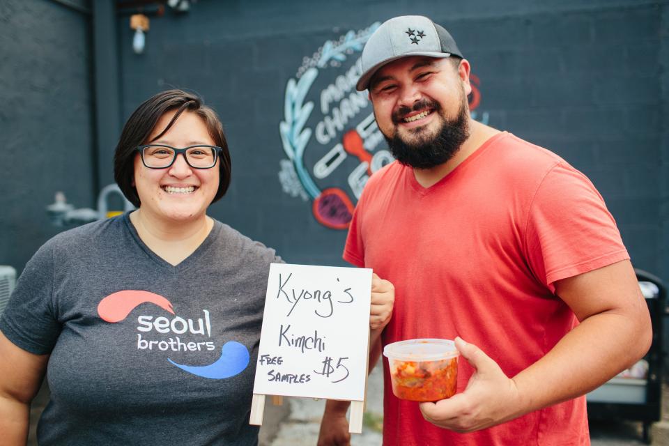 Siblings Victoria Scott and Josh Coates — the Seoul Brothers — are a true success story for The Real Good Kitchen, having found their own space at Marble City Market. They’re shown at RGK’s October First Friday Popup. Oct. 1, 2021.