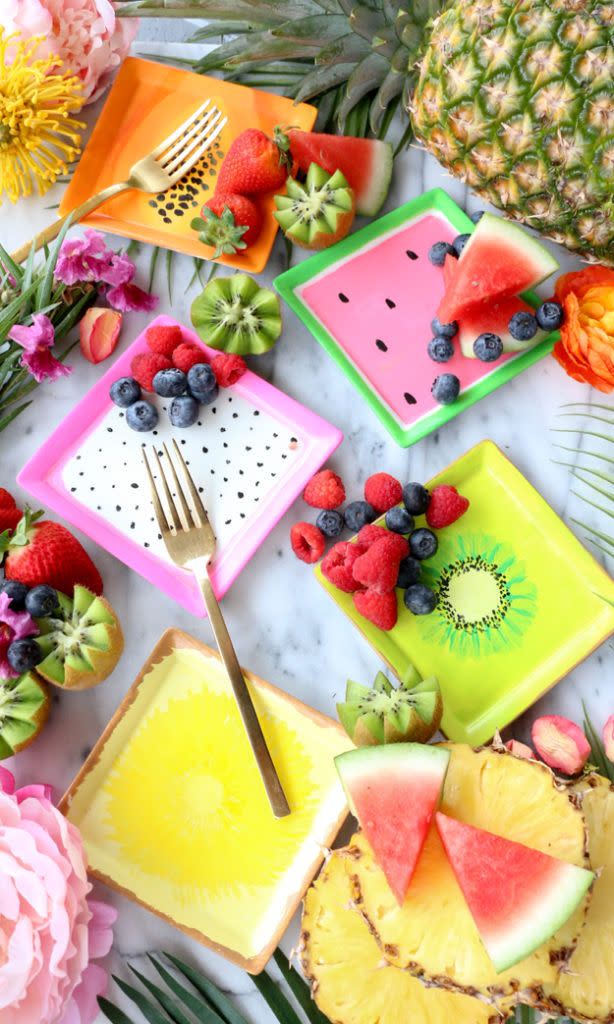 summer crafts fruit slice plates