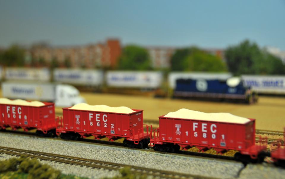 The Florida East Coast Railway Society presents "Trains, Trains, Trains" on July 8 at the Catherine Schweinsberg-Rood Central Library in Cocoa. Pictured is a model of the Cocoa train yard at a 1/160 scale.