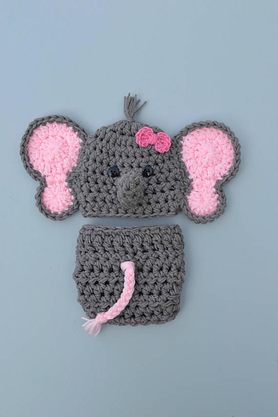 Crocheted Baby Elephant Costume