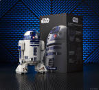 <p>“Control your droid with your smart device or keep Artoo in top shape with augmented reality training. Artoo’s signature front and rear LED lights are fully functional, and an integrated speaker means the beeps and boops come right from R2-D2 itself. Watch Artoo interact with other <em>Star Wars </em>app-enabled droids by Sphero, and view films from the <em>Star Wars</em> saga with R2-D2 reacting by your side.” (Photo: Sphero) </p>