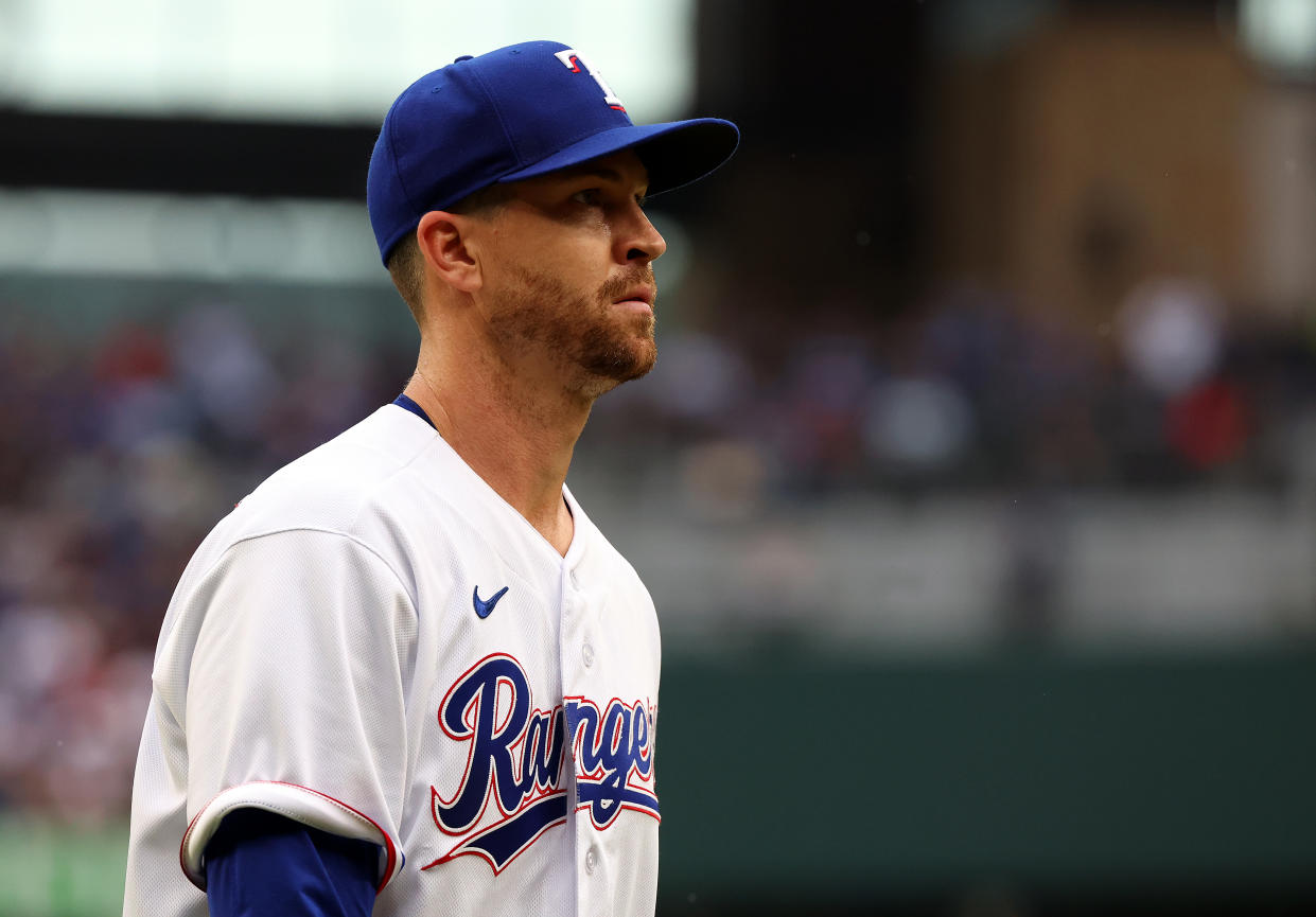 Jacob deGrom joined the Rangers last offseason on a $185 million contract.(Richard Rodriguez/Getty Images)